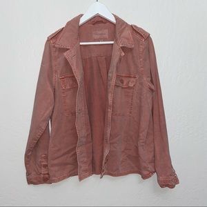 Lucky Brand Coral Long Sleeve Loose Buttom Up L